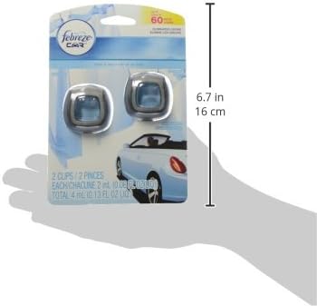 Febreze Car Air Fresheners, Linen & Sky, Odor Fighter for Strong Odors Car Vent Clips (2 Count)