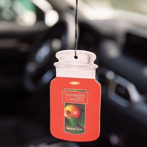Yankee Candle Classic Paper Car Jar Hanging Odor Neutralizing Air Freshener, Macintosh Scent