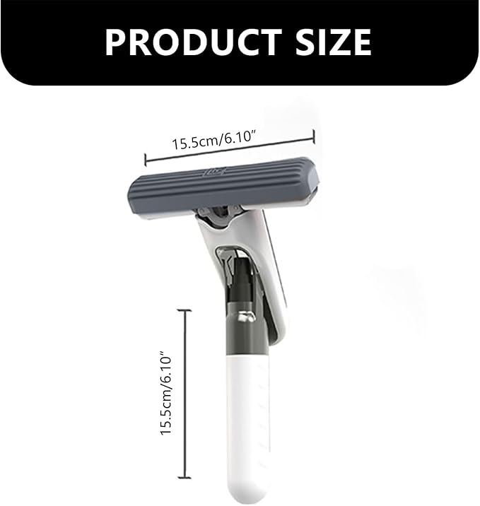 Portable Mini Mop,Hand Mop Hand-Wash Free Self Squeezing Mini Mop, Wet & Dry Use Spray Mop for Small Spaces, Mirror, Dining Table, Tabletop, Car Window, White