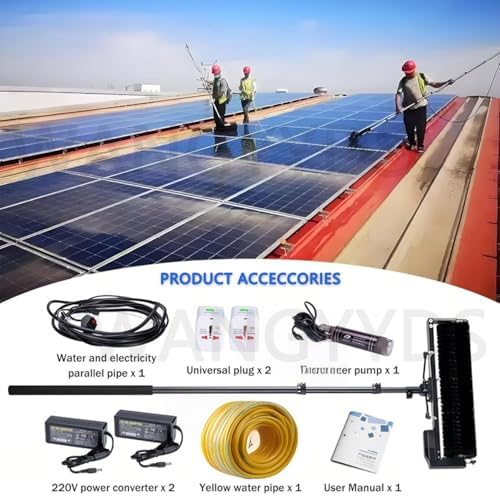 Automatic Electric Solar Panel Cleaner with 360° Rotatable Brush Head, Lithium Battery Powered Window Glass Washing Tool for Efficient Solar Maintenance
