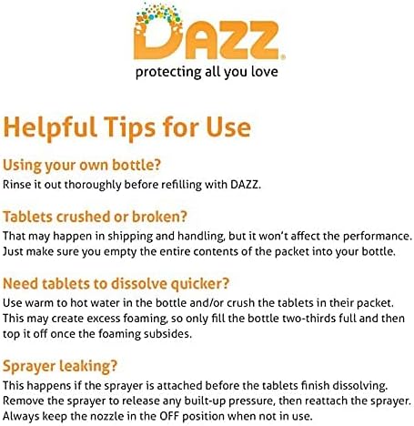 DAZZ Natural Cleaning Tablets - Window & Glass Cleaner Refill Pack - Makes (4) 32oz Bottles - Just Add Water