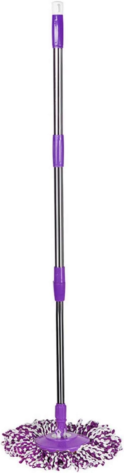 Spin Mop Replacement Heads 304 Stainless Steel Spin Mop Pole Handle Replacement Home Office Floor Cleaning Scraper Tool Kit - Purple