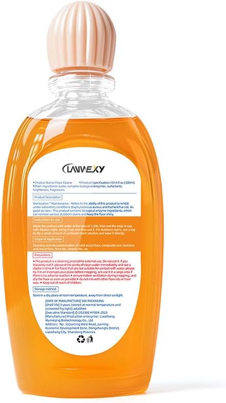 Upgraded Enzyme Floor Cleaner, Fast Drying Mop Soap, Acid-Free Formula, Wood Tile Laminate Marble Shower Bathroom Floor Cleaning Solution (2 bottles【family pack】)
