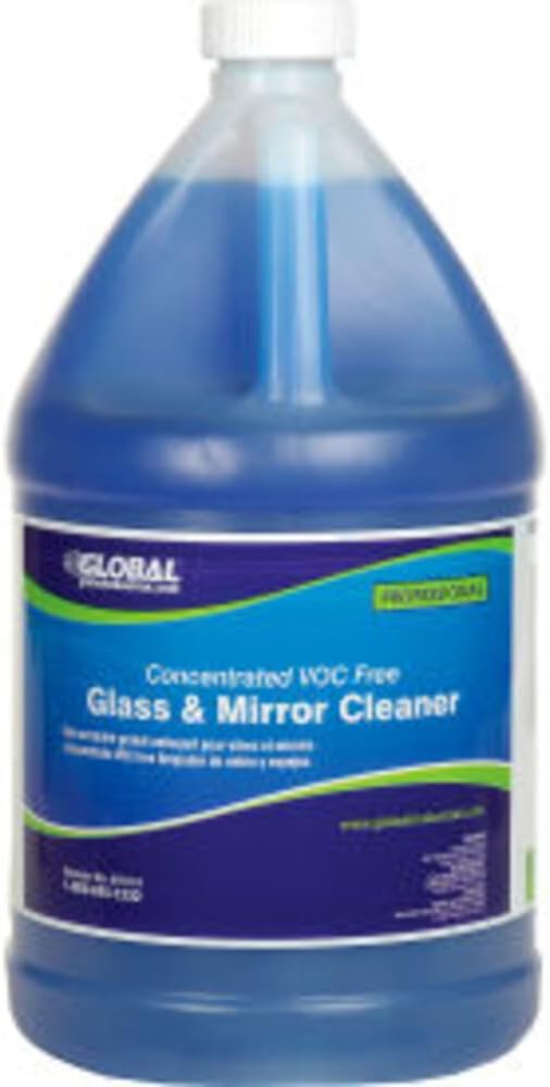 Global Industrial Concentrated VOC Free Glass & Mirror Cleaner, Case Of Two 1 Gallon Bottles