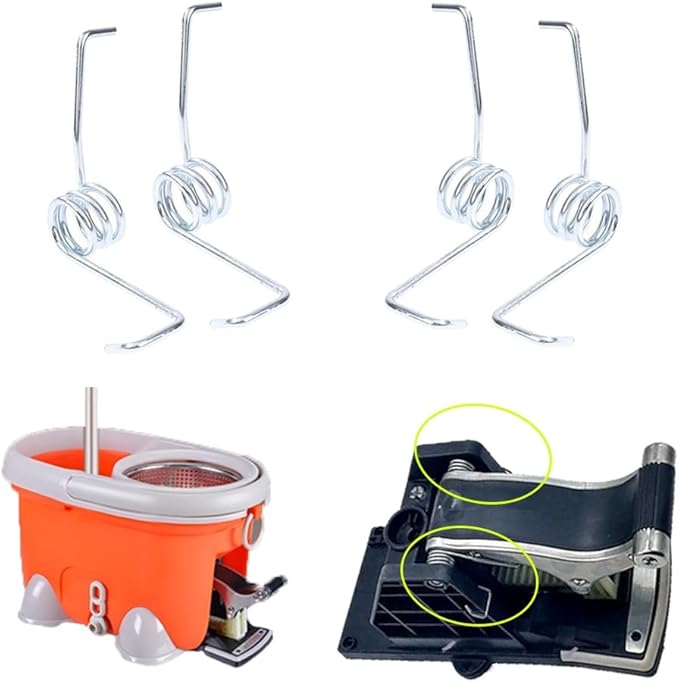 2Sets Bucket Rotating Mop Spring, Pull Back Foot Step Mop Torsion Springs Replacement for Spin Mop Bucket
