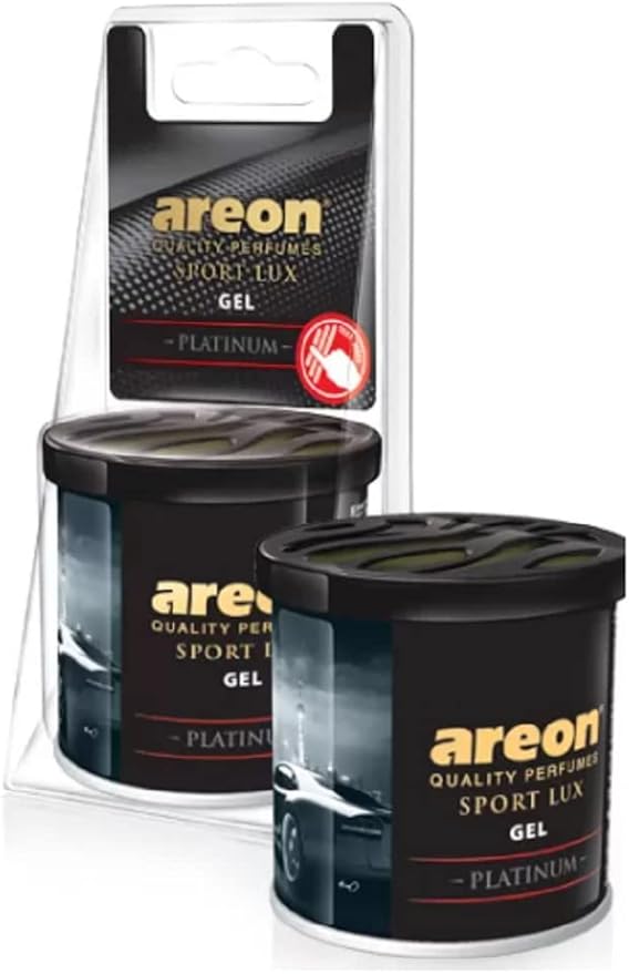 AREON GSLB03 Car Perfume GEL Can LUX Air Freshener Long Lasting Scent for Car or Home Odor Eliminator - PLATINUM