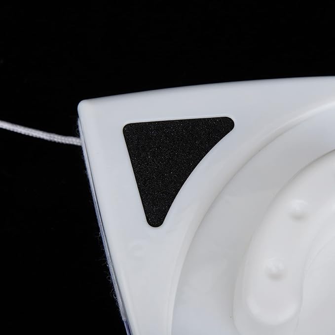 Magnetic Brush Cleaner, Double Side Window Glass Tool. Easy to, Strong Absorption. RUB Corners with The trilateral Design, Easy scrubbing with The Magnetic Design. Double