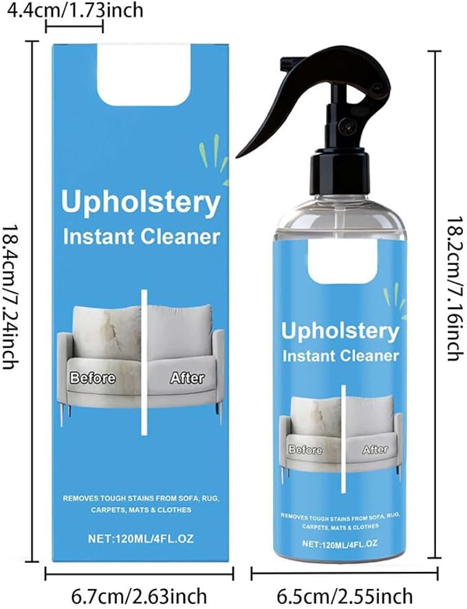 Upholstery Cleaner Tough on Stains,Safe on Fabric,Fresh Like New, Powerful Remover Clothes Dry-Clean Spray Deep-Penetrating, Quick-Drying (2PCS)