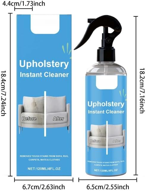 Fabric Cleaner and Stain Remover Spray - Quick-Dry, No-Rinse Formula for Upholstery, Sofa, Carpet, Car Seats, Clothes | Gentle on Delicate Fabrics, Portable Spot Cleaner