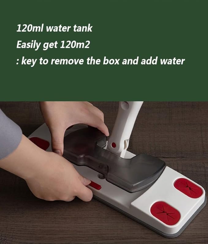 Water Spray Mop, Electrostatic Precipitator Disposable Lazy Disposable Clip Cloth Floor Wipe Dry And Wet Dual-use Flat Push 30 Replacement Cloths Included