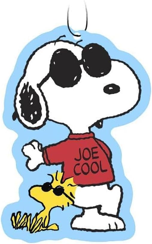 Spoontiques Peanuts Air Freshener (3pk) - Joe Cool Themed Car Interior Accessories & Essentials, Hanging Air Freshener for Cars & Trucks, Long-Lasting Fragrance (New Car Scent)