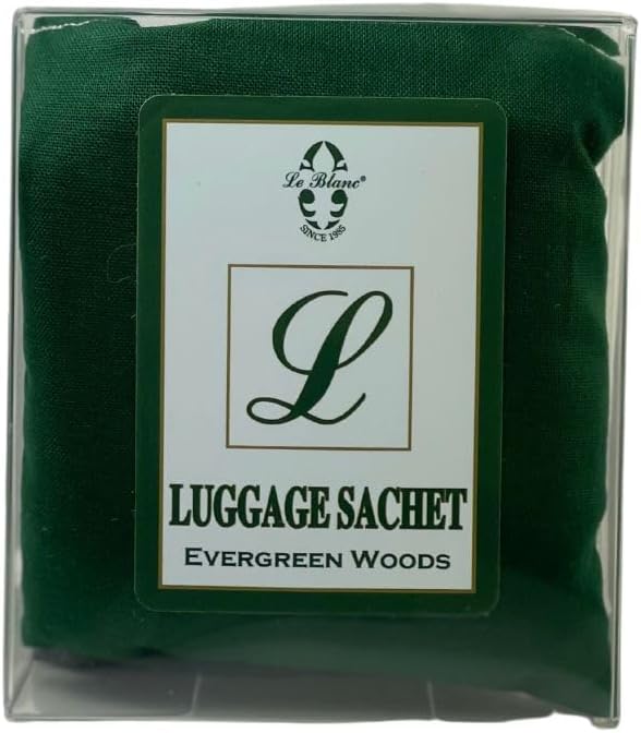Le Blanc® Evergreen Woods Double Pack Luggage Sachet- Luxury Scented Fabric Sachet for Your Luggage (1 Pack)