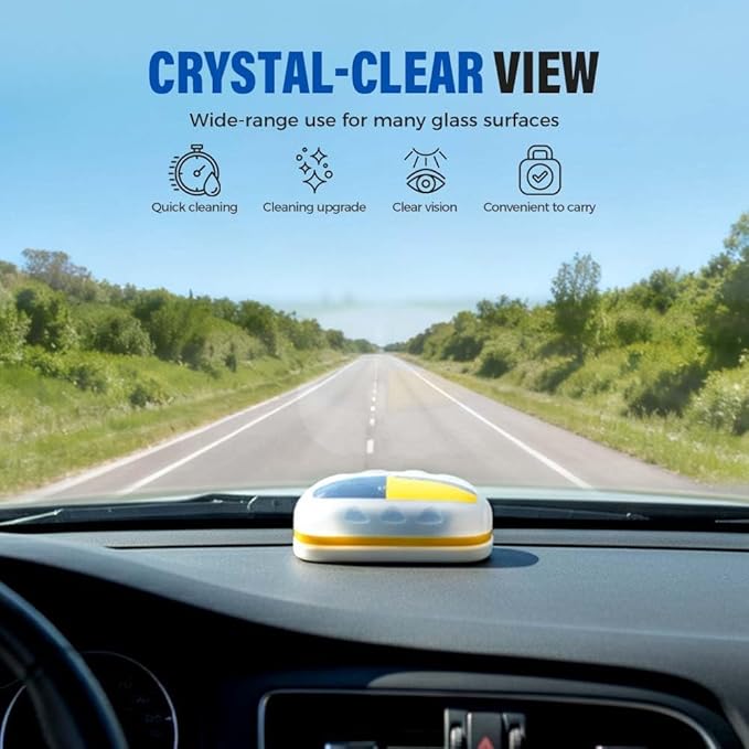 Car Window Cleaning Brush, Windshield Oil Film Remover, Water Repellent and Fog Prevention Glass Cleaner for Automotive Windows (B)