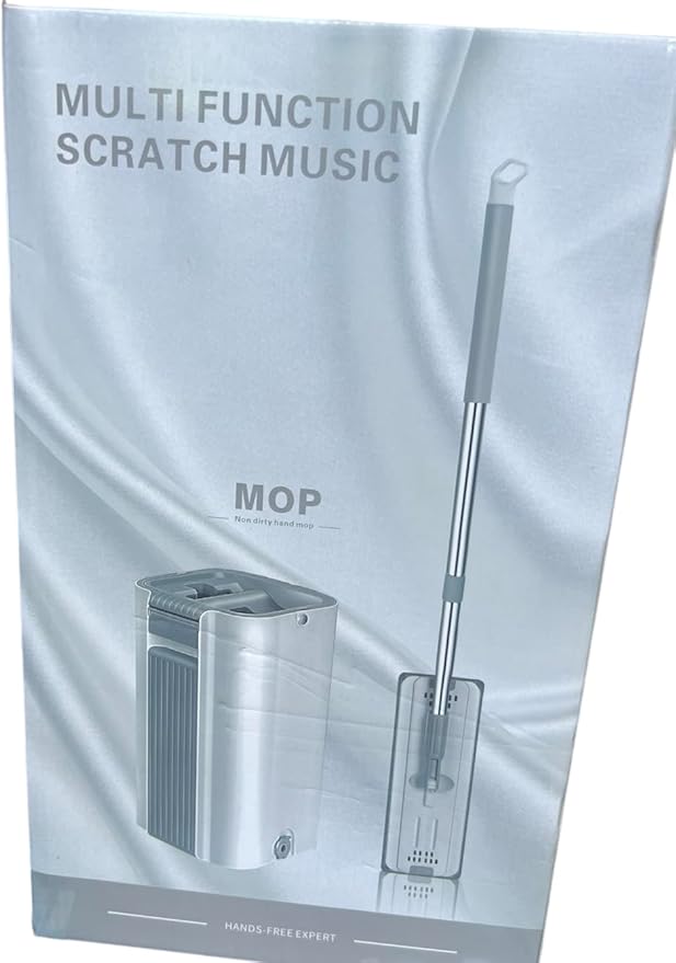 360 Mop and Bucket with Wringer Set, Hands Free Flat Floor Mop and Bucket,4 Washable Microfiber Pads Included, Wet and Dry Use,