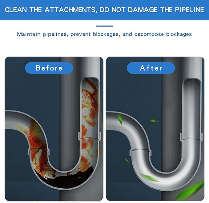 4pcs Bubble Bombs Drain Cleaner, Quick Dredge Pipeline, Powerful Sink Drain Cleaner, Magic Fast Foaming Pipe Dredge Powder, for Kitchen Toilet Pipeline Quick Cleaning Tool (120g*4)