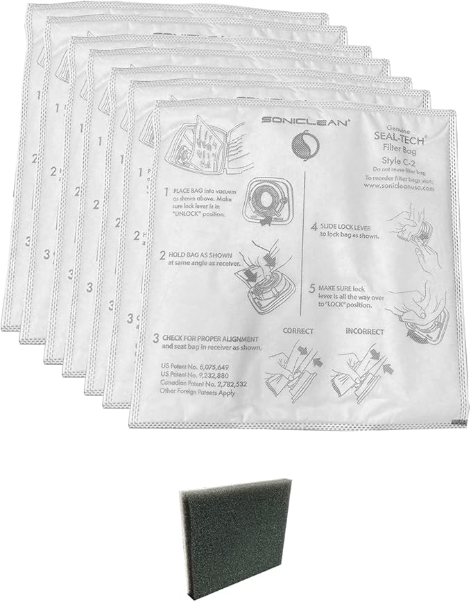 Soniclean WhisperJet C2 Canister Filter Bags with Sound-Dampening Technology