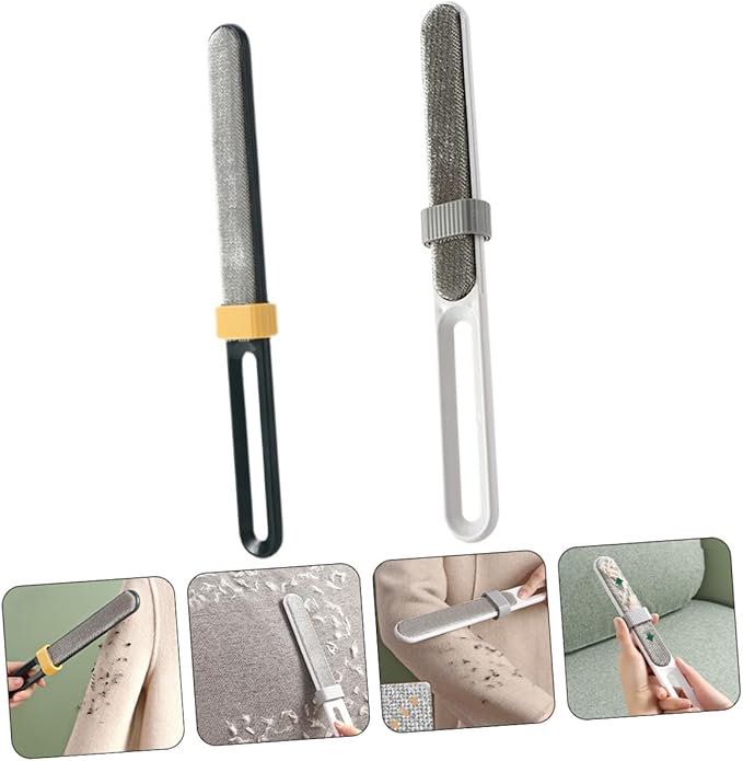 Dual-Sided Electrostatic Lint Remover Brush 2pcs, Pet Hair and Clothes Hair Removal Tool, Static Electricity Fabric Cleaner for Home Laundry and Upholstery