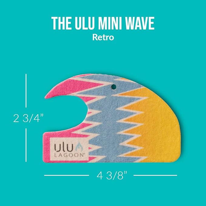 ulu Lagoon Hanging Car Air Freshener | Tropical Beach Coconut Surf Wax Scent Mini Wave | Long Lasting Car Freshener, Closet and Beyond | Made In USA | 3 Pack (80'S)