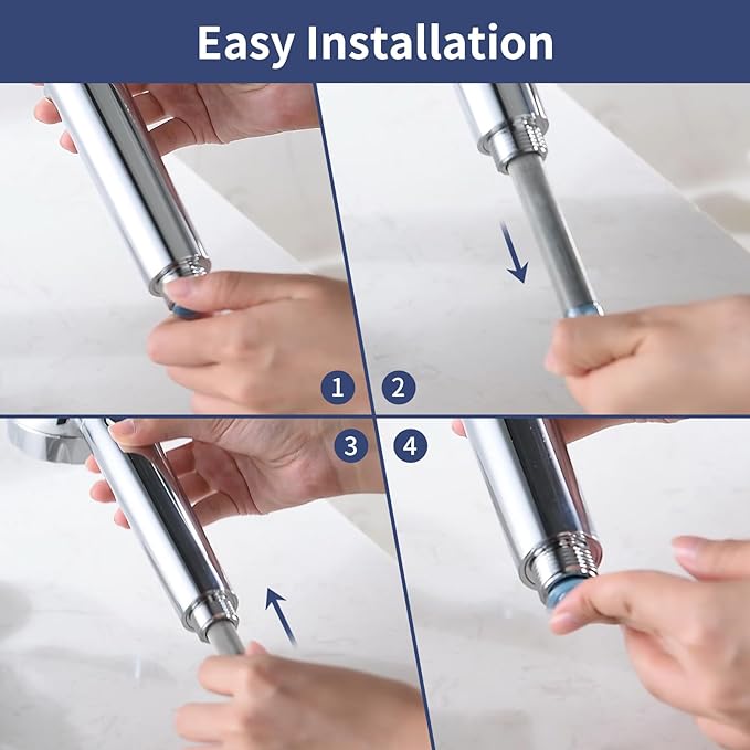 HANLIAN 3 Packs Shower Head Filter Replacement for Hard Water, KDF Shower Filter Replacement Cartridge to Improve Skin & Hair, Water Filter For Shower to Remove Chlorine, Heavy Metals & Impurities