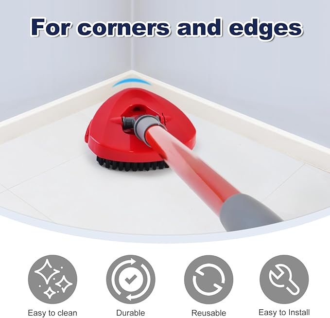 Scrubber Mop Head for Ocedar, Upgrade Scrub Brush for Ocedar, Spin Mop Scrub Brush Head for O Cedar RinseClean 2-Tank, More Bristles Scrub Brush Attachment for Bathroom