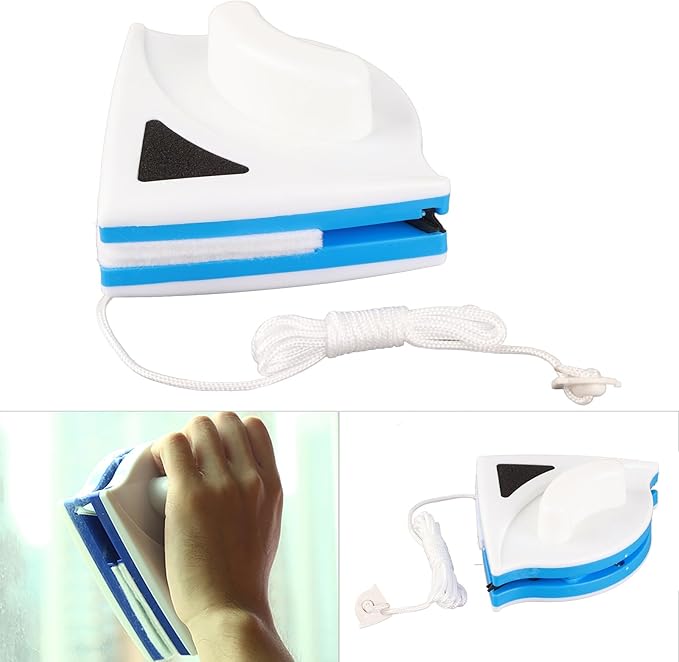 Glass Cleaning Brush, Plastic Double Sided Household Window Glass Cleaning Tool, Window Cleaning Brush, Magnetic Glass Surface Wiper Window Cleaning Tool