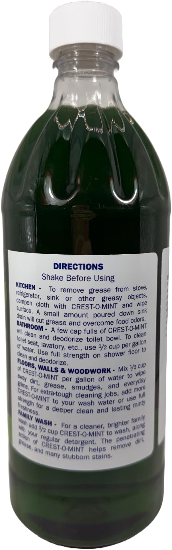 Crest-O-Mint Oil Multipurpose Cleaner & Degreaser, Simple All-Purpose Household Cleaner & Deodorizer, Natural Wintergreen Mint Scent, Made in USA (1, 32 fl oz)
