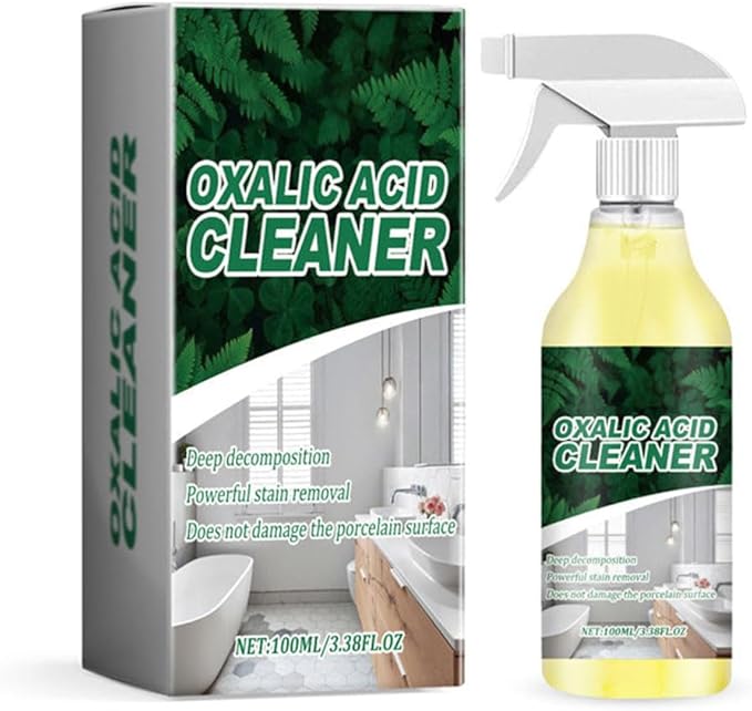 Oxalic Acid Powerful Stain Cleaner,Multi-purpose Stain Removal Cleaning Spray for Floor Countertop and Toilet (2PCS)