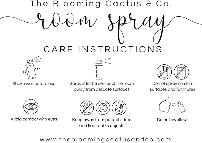 The Blooming Cactus & Co. Home | Linen | Room Spray - Air Freshener - Odor Eliminator - Car Air Freshener - Fabric Refresher - Mist Hand Poured - Made in USA – (Fleur D'Oranger)