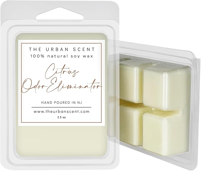 Citrus Odor Eliminator Wax Melts – Scented Soy Wax Melts, Odor Eliminating Citrus Home Fragrance, 6 Cube Clamshell, 2.5 oz