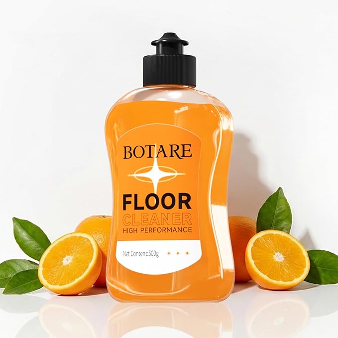 Floor Cleaner Liquid for Mopping, Household Deep Cleaning Solution for Wood,Hardwood,Tile,Laminate,Marble & Porcelain & Bathroom,Orange Scent,17.6 Fl Oz Each(1 Bottle+1 Cleaning Cloth)