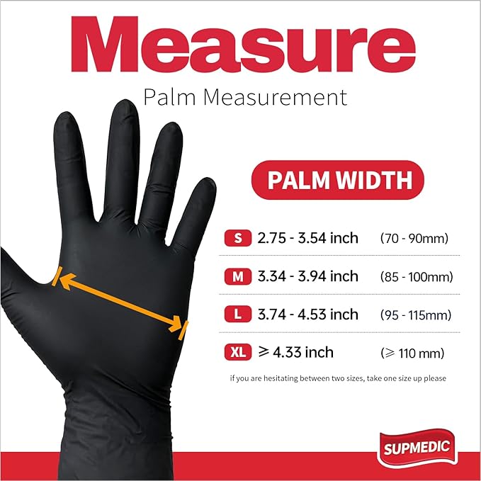 Disposable Nitrile Gloves, 5Mil Chemical Resistant Powder-Free Latex-Free Glove Exam Cook Tattoo, Black Blue 100Pcs