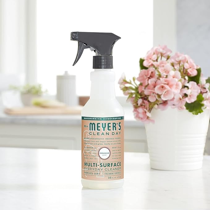 Mrs. MEYER'S Kitchen Set, Dish Soap, Hand Soap, and Multi-Surface Cleaner, 3 CT (Geranium)