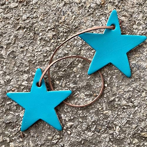 Air Flair | Leather Car Air Freshener | Double Star (Turquoise, Butt Naked Scent)