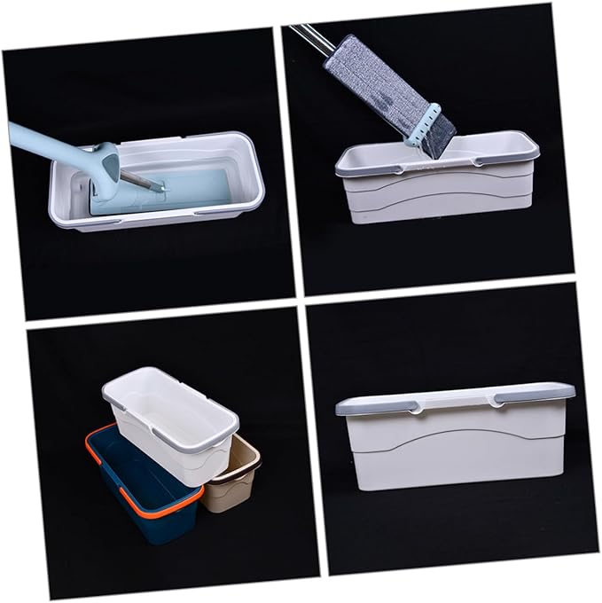 Portable Mop Bucket with Drain Holes, Rectangular Plastic Cleaning Bucket 49x23x18cm, Handheld Home Mop Draining Container for Kitchen and Floor Cleaning Random Color