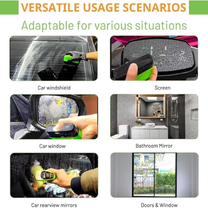 Clear Vision Glass Cleaner, 2025 Upgrade 2.0 ClearVision Glass Cleaner, Oil Free Car Glass Brush,Reusable Prevents Rain and Fog Glass Brush,Removes Oil Film & Grime in Seconds(3set)