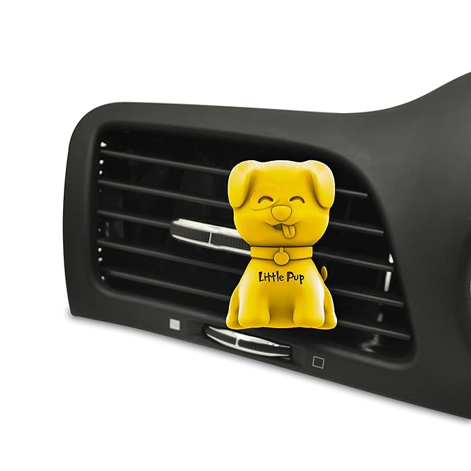 Little Pup 96628 Vanilla Scent Car Air Freshener Clip Provides Long-Lasting Freshness in a Compact Design, Fights Odors for up to 45 Days, Cute Car Odor Eliminator, Non-Toxic, Pack of 1