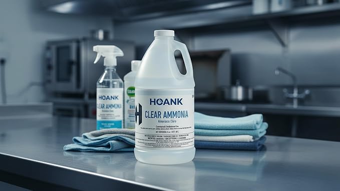 (Pack of 8) - Clear Ammonia Cleaner Liquid, Multi-Surface Cleaning Solution | Removes Grease, Hard Water Stains and Odors - Multipurpose Kitchen Bathroom and Commercial Use - 64Oz 8 Pack -Ready to Use