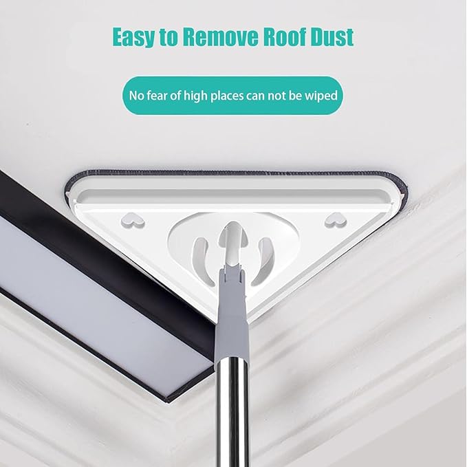 c,360 Degree Rotatable Microfiber Triangular Cleaning Mop Adjustable Spin Scrubber Tool,Triangle Cleaning Mop Multifunctional Telescopic Microfiber Clean Mop for Tub,Tile,Floor(A)