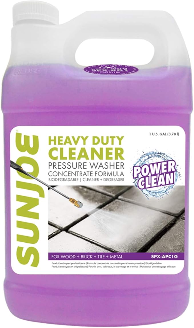 Sun Joe House and Deck All-Purpose Pressure Washer, Concentrated Cleaner and Degreaser, Unscented, 1 Gallon - Cleaning Solution for Home, Garage, Patio, Driveway, and Outdoor Surfaces, SPX-APC1G