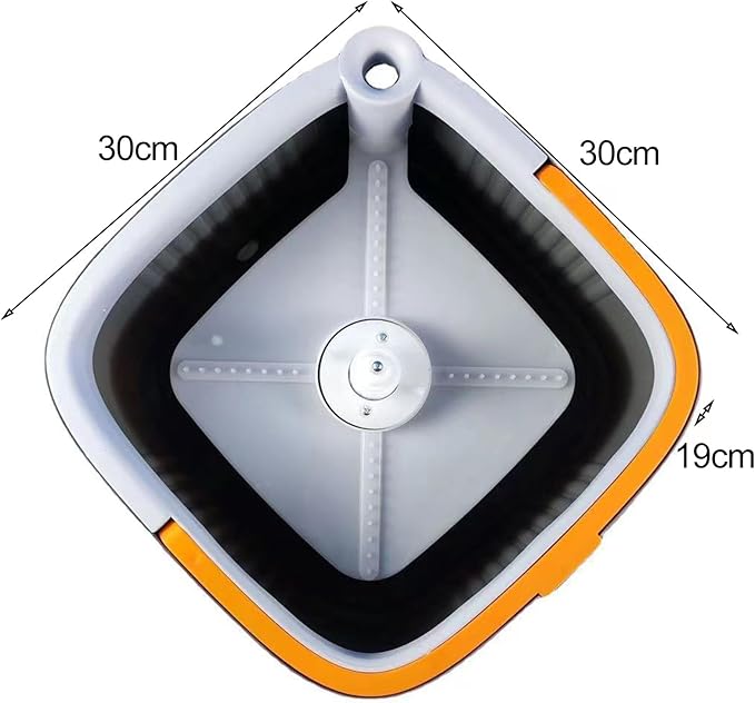 Walbest Spin Mop with Bucket, 360 Degree Rotatable Self Wash Square Mop Clean/Dirty Water Separation System Adjustable Handle Mops for Wet and Dry Dual-use Grey B