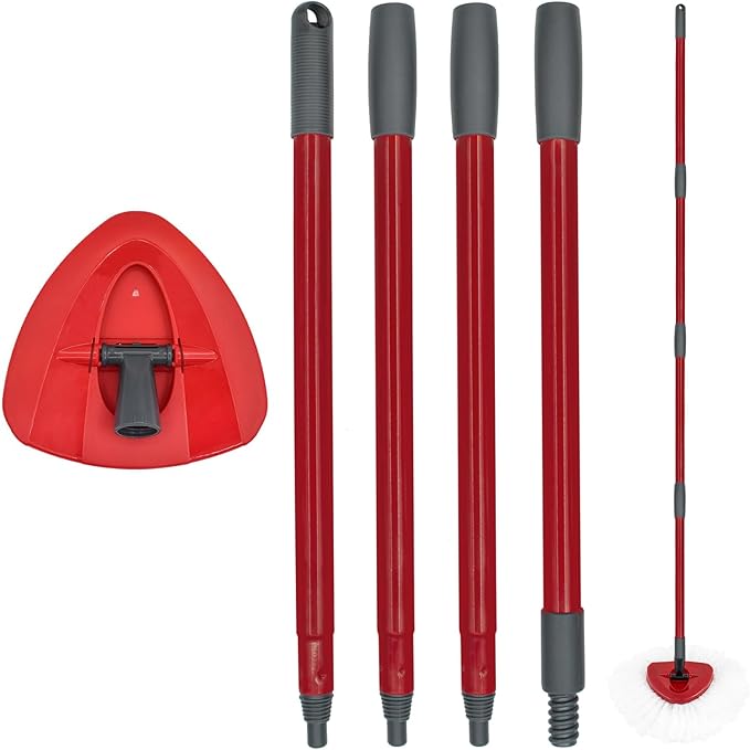 4-Section Spin Mop Handles, Mop Base for Ocedar EasyWring 1 Tank System, Mop Handle Mop Base Set for O Cedar, American Thread Joint