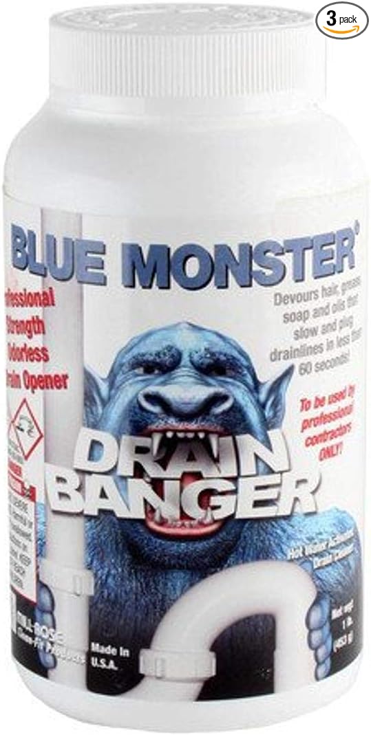 Set of 3 Blue Monster Drain Banger Drain Cleaner