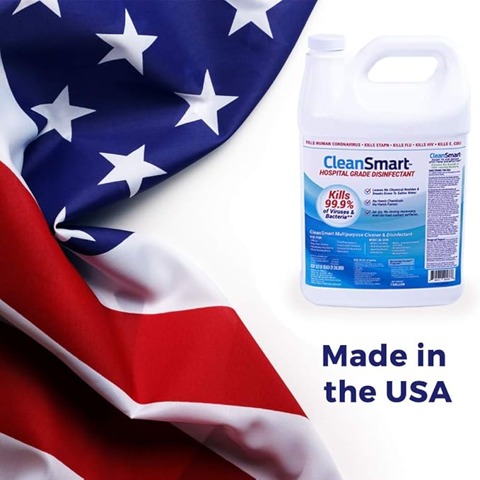 CleanSmart Hospital Disinfectant, Kills 99.9% of Viruses and Bacteria, Hypochlorous Acid Technology, EPA Registered, 1 Gallon (HOCL)