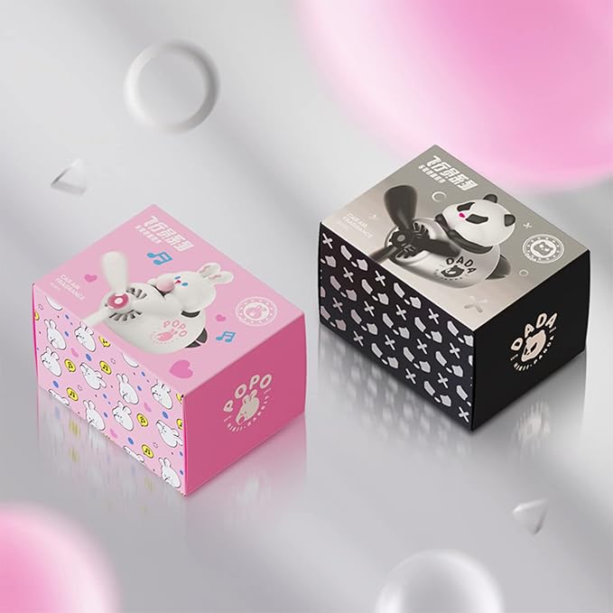 Car fragrance diffuser pilot car air outlet fragrance diffuser cartoon rotating fan leaf car perfume cute cartoon shape car perfume air freshener with 2 fragrances (rabbit 1)