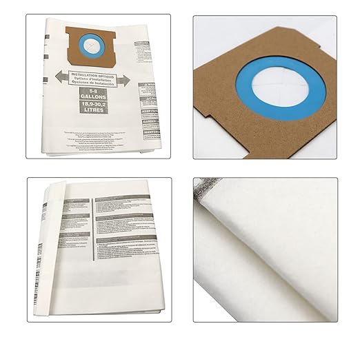 5 Pack Replacement Filter Bags 5-8 Gallon for Shop Vac Vacuum Type E - 9066100 90661 906-61, White