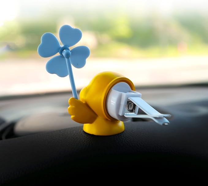 Yellow Duck Car Air Freshener with 2 Scented Replacement Tablets, Decorative Auto Accessories, Cute Velentine's Day Small Gift
