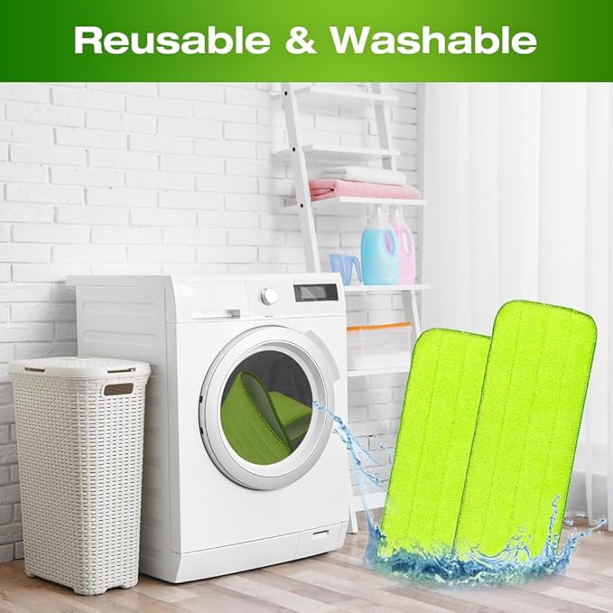 Spray Mop for Swiffer PowerMop Microfiber Multi-Purpose Cloth,5 Pack Upgraded Replacement Refills Reusable Flat Replacement Heads Pad Refills 7 Videos Swiffer PowerMop