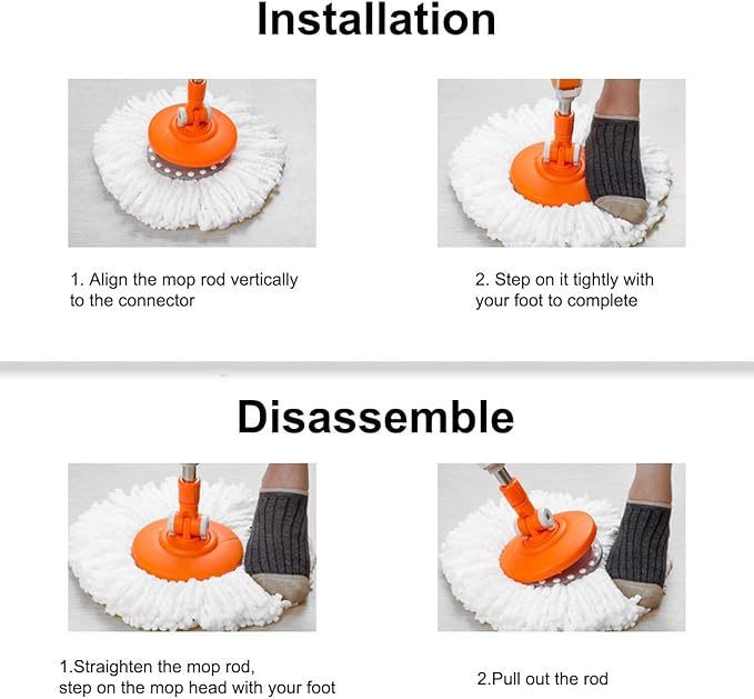 9 Pack Spin Mop Head Replacement Compatible with Hurricane, 6.3" Washable Microfiber Spin Mop Refills for Home Floor Surface Cleaning, 3 pcs White + 3 pcs Green +3 pcs Blue