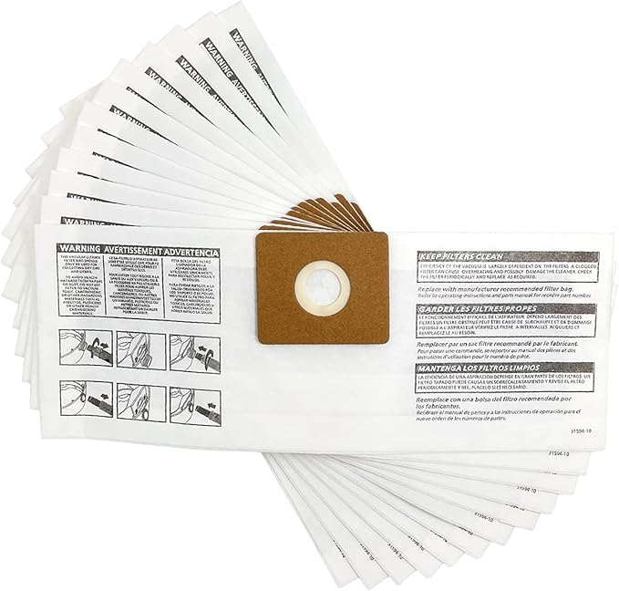 12 Pack 90668 Type B Filter Bags Compatible with Shop Vac 2-2.5 Gallon Dust Collection Filter Bag, All Around QAM70, Part# 90668/549712 9066800 9066833 L250 CMXZVBE38774