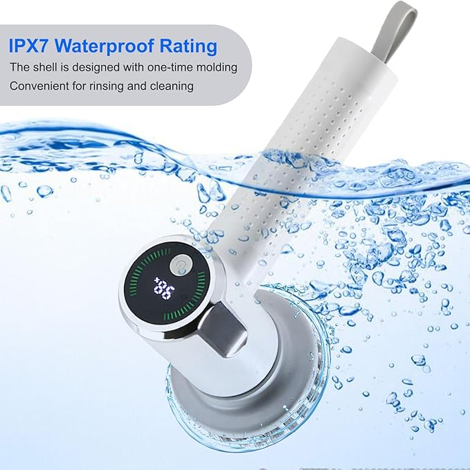 Electric Spin Scrubber Cordless Cleaning Brush with Replaceable Brush Heads, Rechargeable Power Scrubber for Bathroom Shower Floor Window Tub Sink